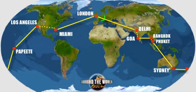 9050 world tour honeymoon destination map