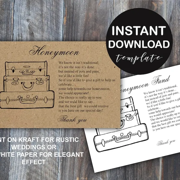 9290 honeymoon fund customization